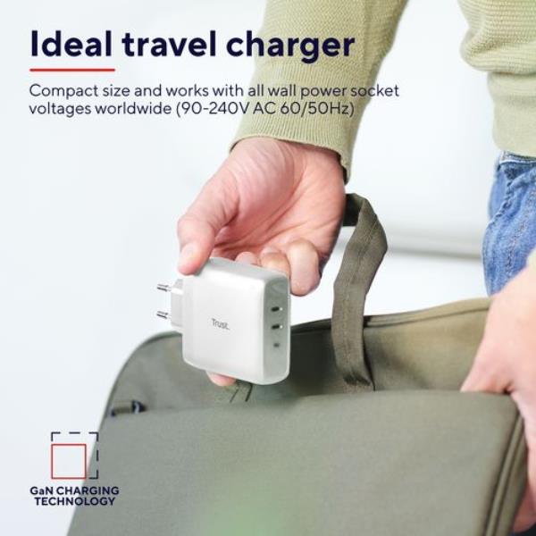 Maxo 65W 2P USB-C Charger Wht - immagine 2