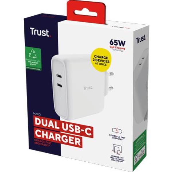 Maxo 65W 2P USB-C Charger Wht - immagine 5