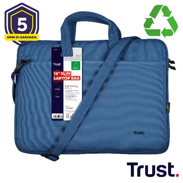 Bologna Laptop Bag 16" Eco Blu