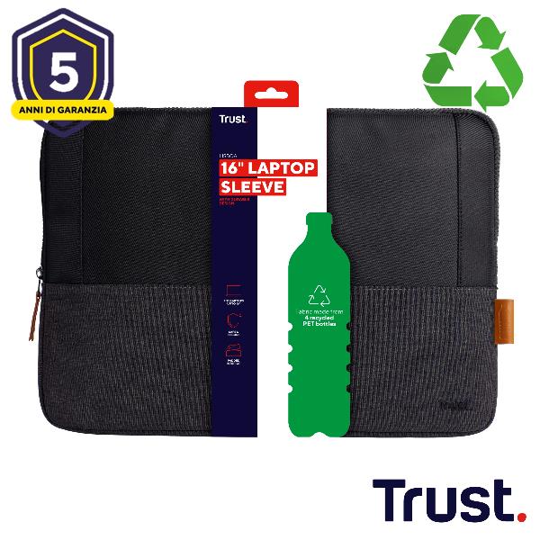Lisboa 16" Laptop Sleeve - Nero