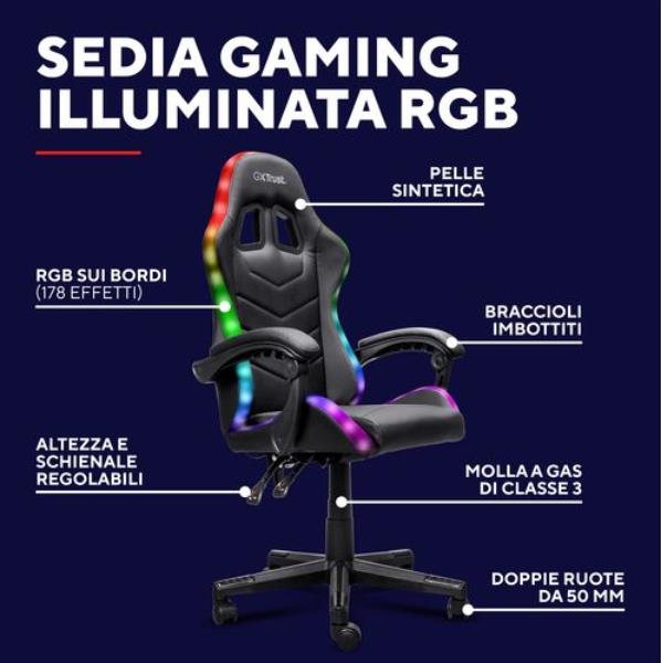 Gxt704 Roniq RGB Gaming Chair - immagine 2