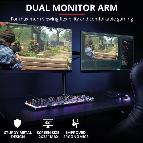 Gxt1120 Mara Dual Monitor Arm - immagine 6