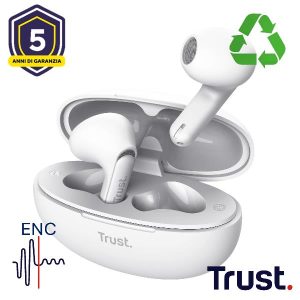 Yavi Bluetooth Enc Earphones Bianco