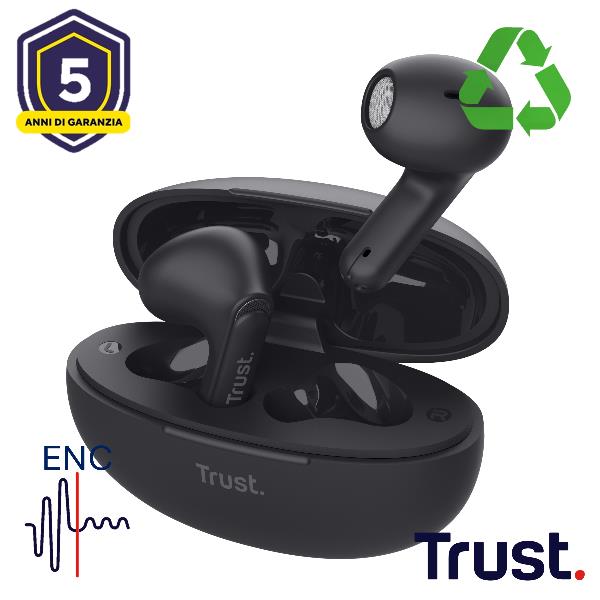Yavi Bluetooth Enc Earphones Nero
