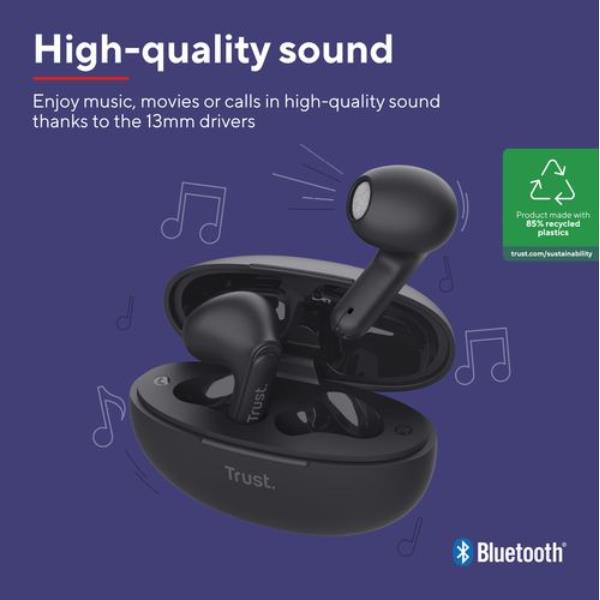 Yavi Bluetooth Enc Earphones Nero - immagine 2