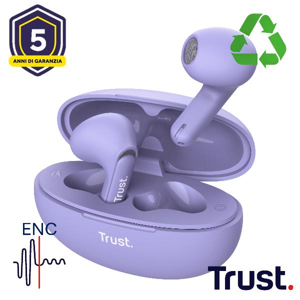 Yavi Bluetooth Enc Earphones Purple
