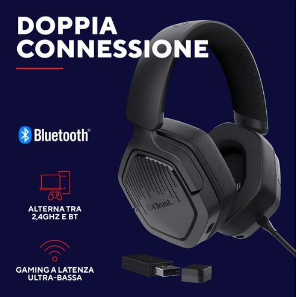 Gxt493 Carus Wireless Headset Blk - immagine 2