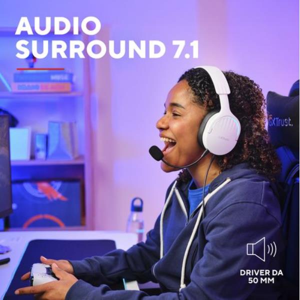 Gxt490W Fayzo 7.1 USB Headset Wht - immagine 4