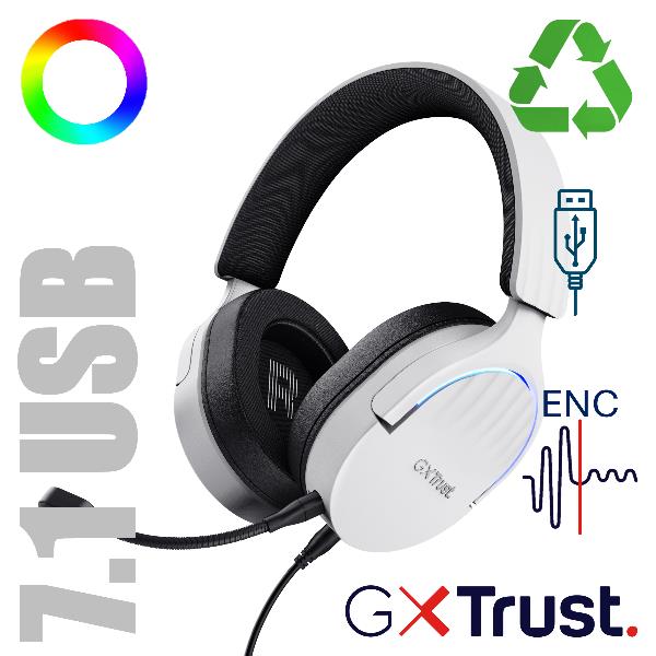 Gxt490W Fayzo 7.1 USB Headset Wht - immagine 2