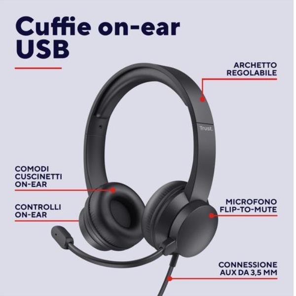 Hs-201 On-Ear USB Headset - immagine 2