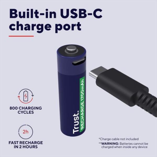 USB-C Rechargeable Batteries 2P - A - immagine 4