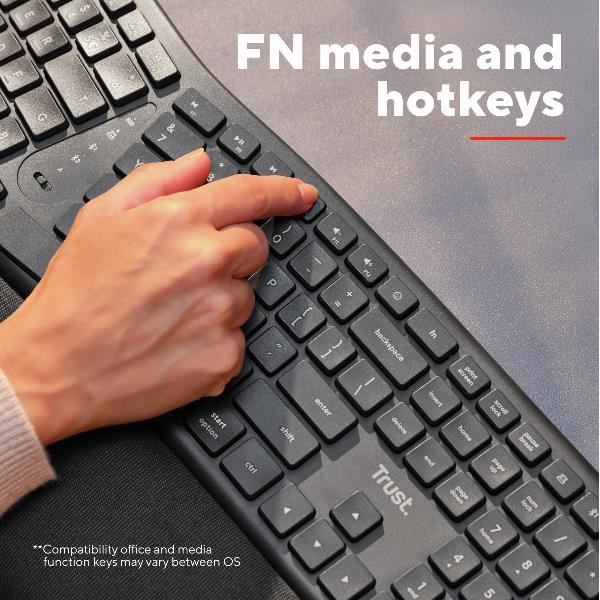 Keyra Ergo Multi Wrls Keyboard It - immagine 6