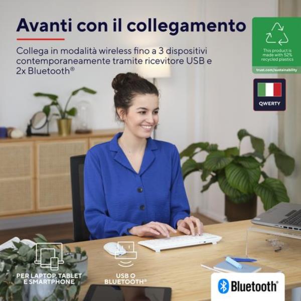 Lyra Compact Wireless Keyboard It W - immagine 3