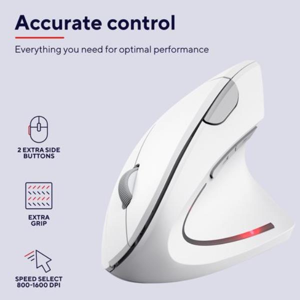Verto Wireless Ergo Mouse Wht - immagine 5