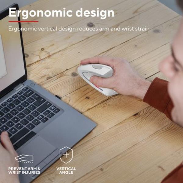 Verto Wireless Ergo Mouse Wht - immagine 4