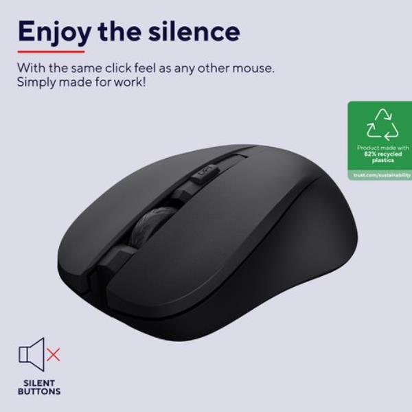 Mydo Silent Wireless Mouse Blk - immagine 3