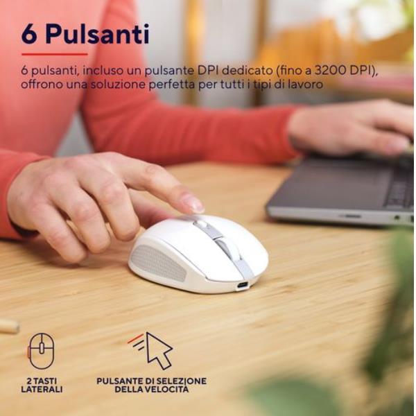 Ozaa Compact Wireless Mouse Wht - immagine 4