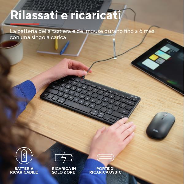 Lyra Wl Keyboard Mouse It Nero - immagine 5