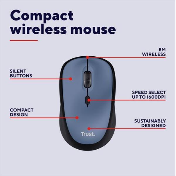 Yvi+ Wireless Mouse Dark Blu - immagine 4