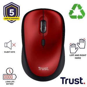 Yvi+ Wireless Mouse Eco Rosso