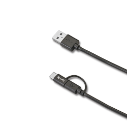 USB-A To Microusb+USB-C 15W Cable