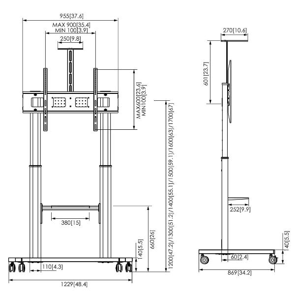 T1041 B Carrello Display 110 120Kg - immagine 4