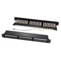 Pann.1U Con 24 Rj45S Cat.5E Nero