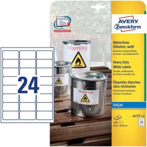 Etich. Poliestere Bianco 63.5X33.9