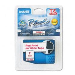 Nastro Tipo Tz 24Mm Rosso Su Bianco