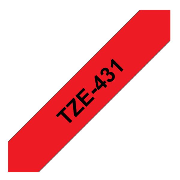 Nastro 12Mm Nero Su Fondo Rosso - immagine 2