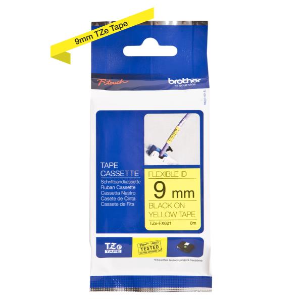 Nastro Tz 9Mm Nero Giallo Fless - immagine 2