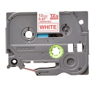 Nastro 12Mm Rosso Su Fondo Bianco