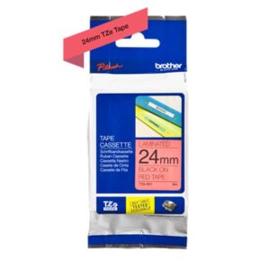 Nastro Tz 24Mm Nero Su Rosso Lamina