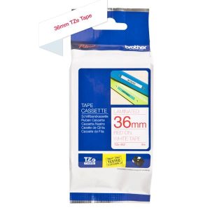 Nastro Tz 36Mm Rosso Su Bianco