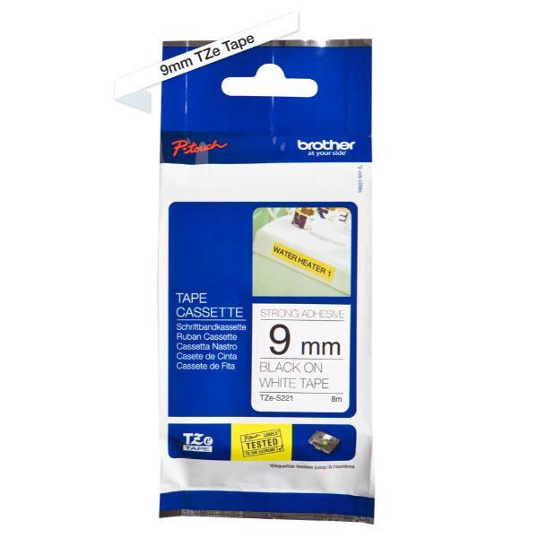 Nastro Tz 9Mm Nero/Bianco Adesivo