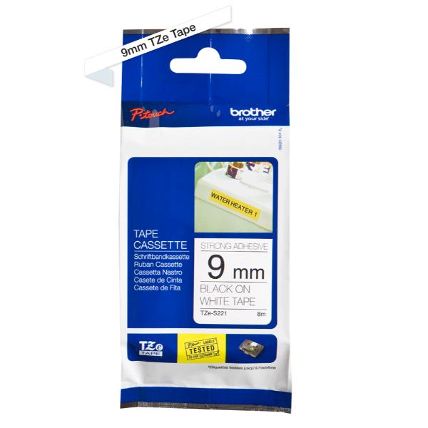 Nastro Tz 9Mm Nero/Bianco Adesivo - immagine 2