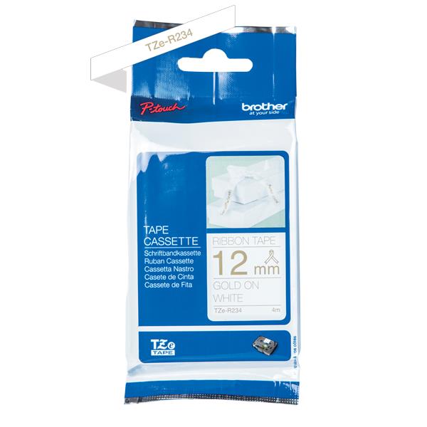 Nastro In Tess 12Mm Oro Su Bianco - immagine 2