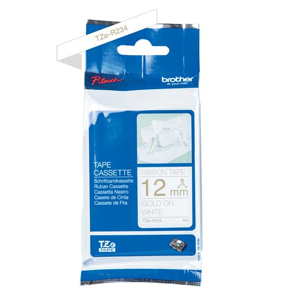 Nastro In Tess 12Mm Oro Su Bianco