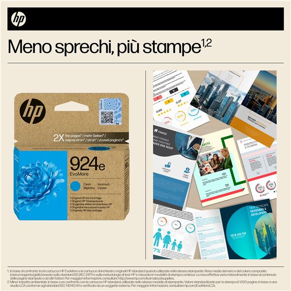 HP 924E Evomore Ciano Original Ink - immagine 2