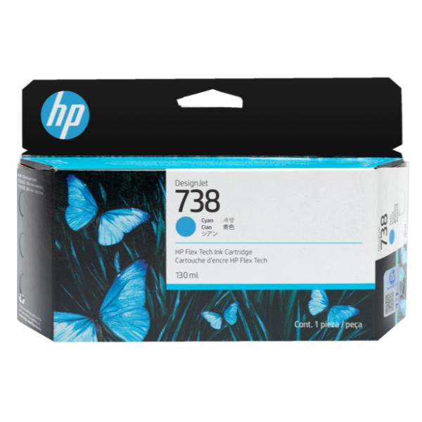 HP 738 130-Ml Cyan Designjet Ink - immagine 2