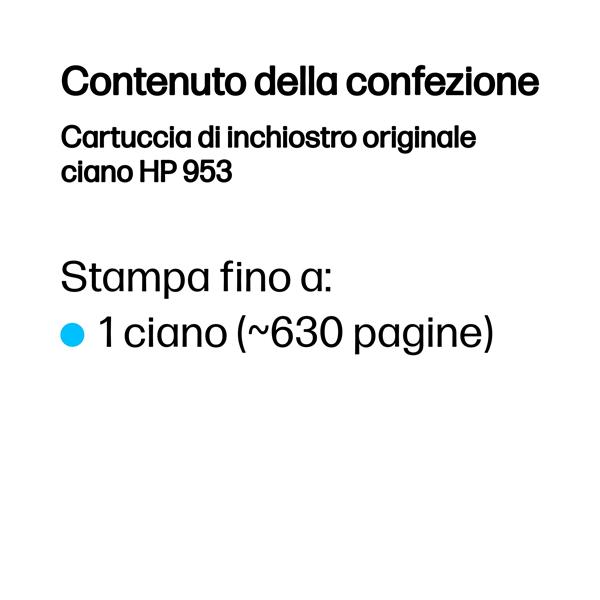 HP 953 Cyan Original Ink Cartridge - immagine 2