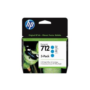HP 712 3-Pack 29-Ml Cyan Design Ink
