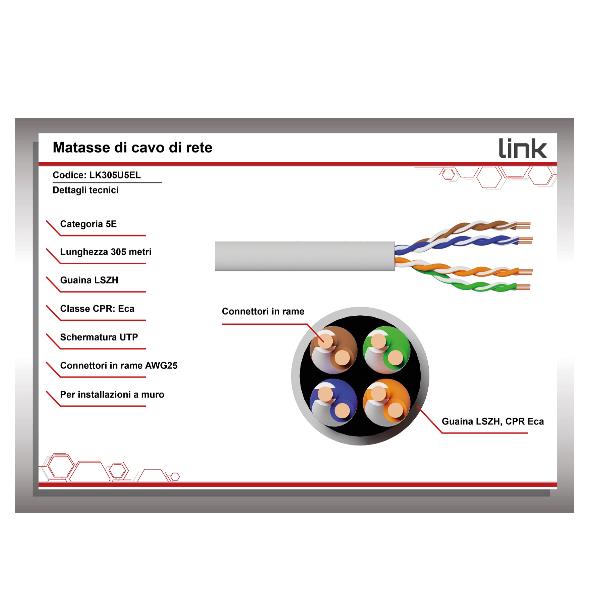 Matassa Schermata Lszh Cat.5E 305Mt - immagine 2