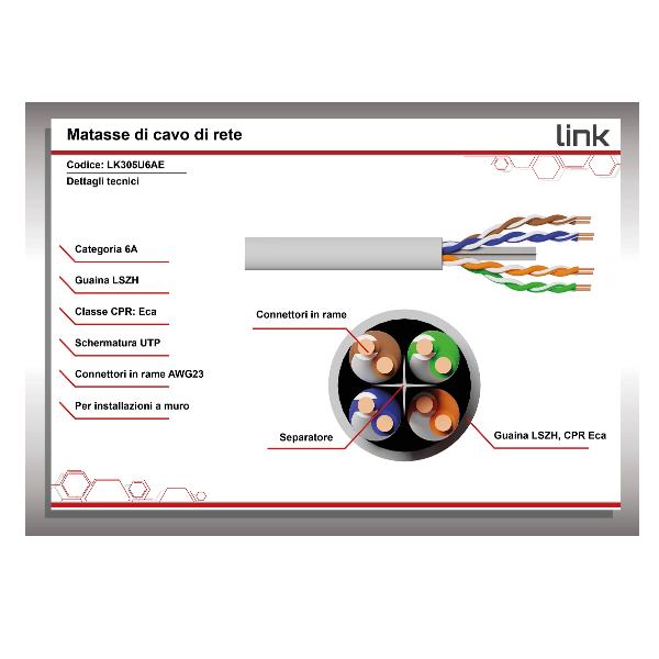 Matassa Schermata Lszh Cat.6A 305Mt - immagine 5