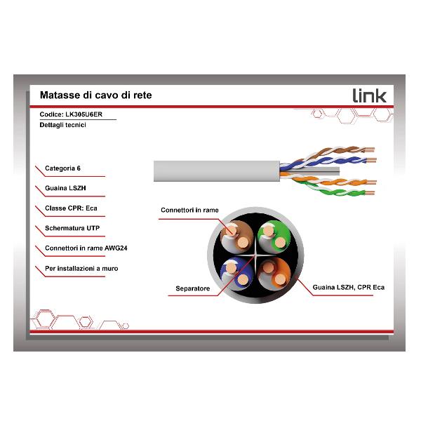 Matassa Schermata Lszh Cat.6 305Mt - immagine 3