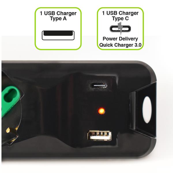 Multipresa USB Schuko 5 Uscite - immagine 3