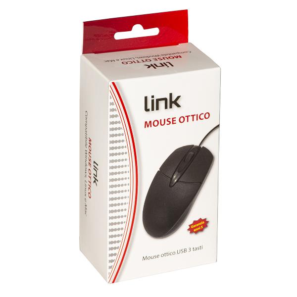 Mouse Ottico 1200Dpi USB Nero 3 Tas