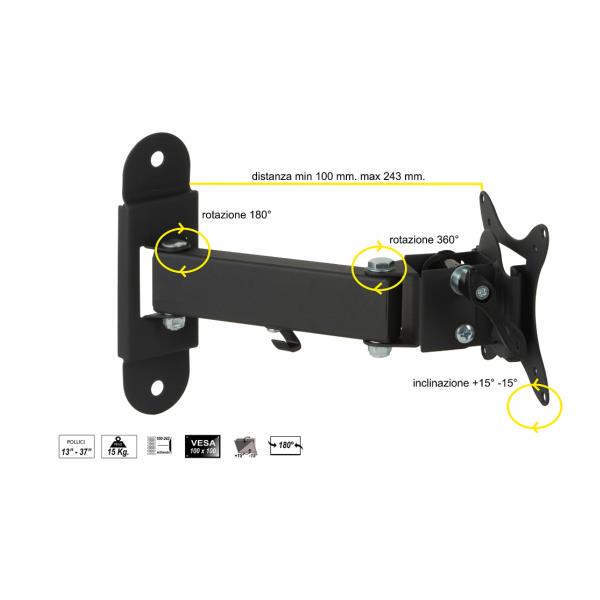 Braccio A Muro Con 2 Snodi 13/37 - immagine 4