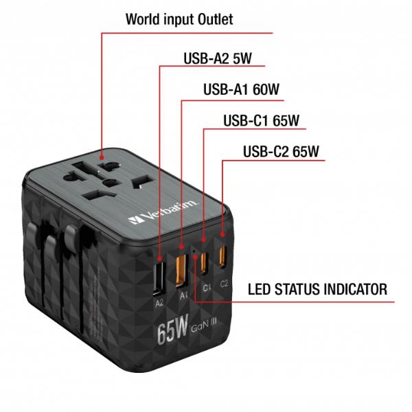 Universal Travel Adapt.gan Iii 65W - immagine 3