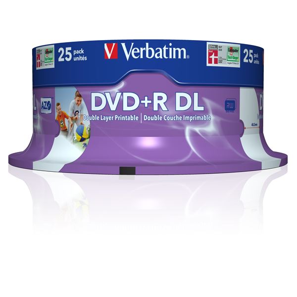 Spindle 25 Dvd+R D.layer 8.5Gb 8X